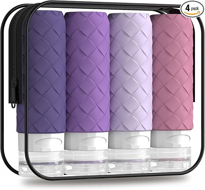 Travel Bottles for Toiletries, TSA Approved Silicone Travel Size Containers for by Silevoler