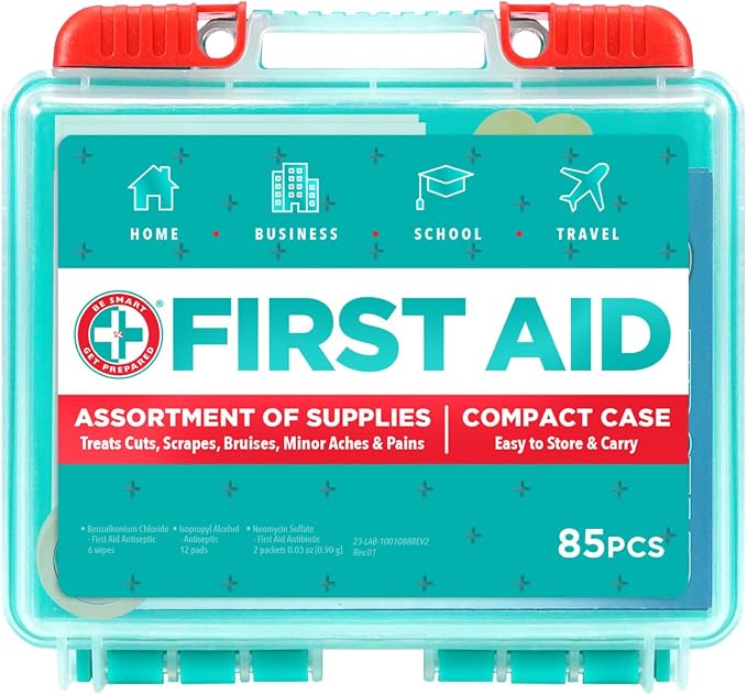 Be Smart Get Prepared 85 Piece First Aid Kit: Clean, Protect Minor Cuts by BeSmartGetPrepared