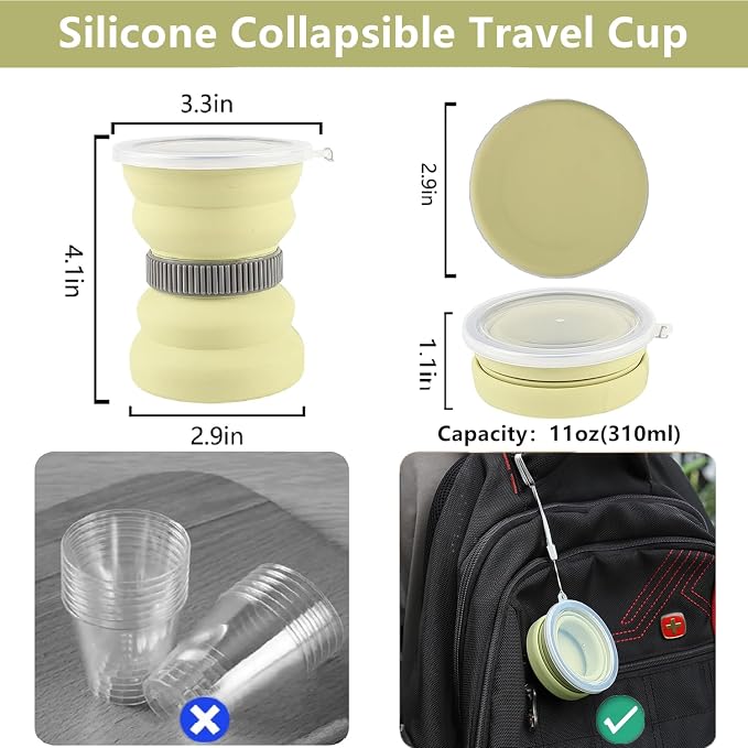 IYYI Collapsible Travel Cup, 10.5 OZ Foldable Cup - Image 5