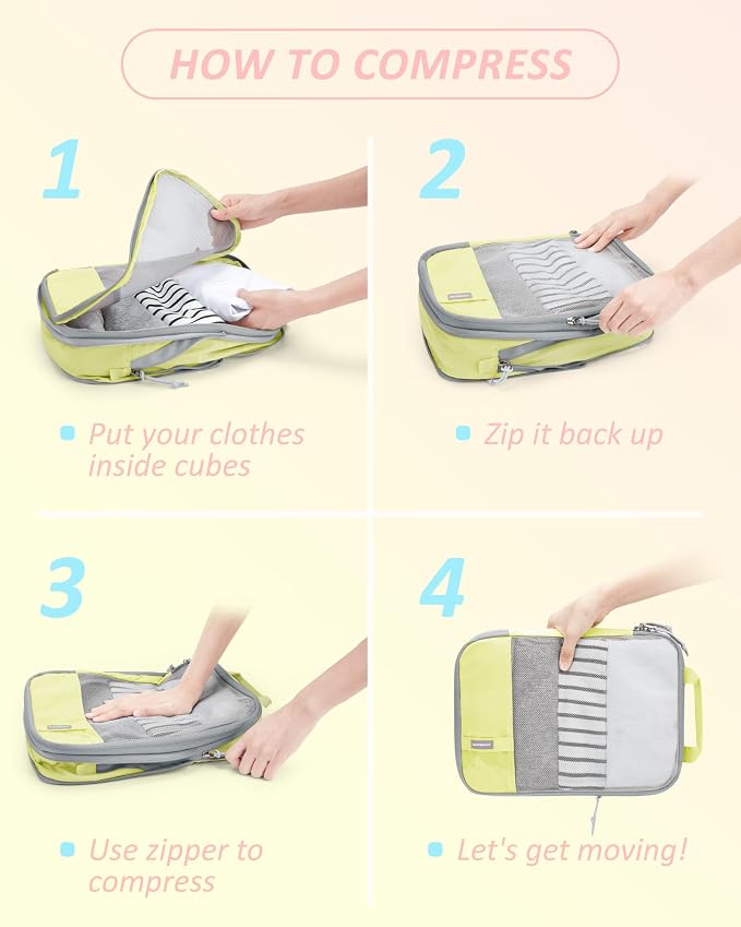 BAGSMART 6 Set Compression Packing Cubes - Image 6