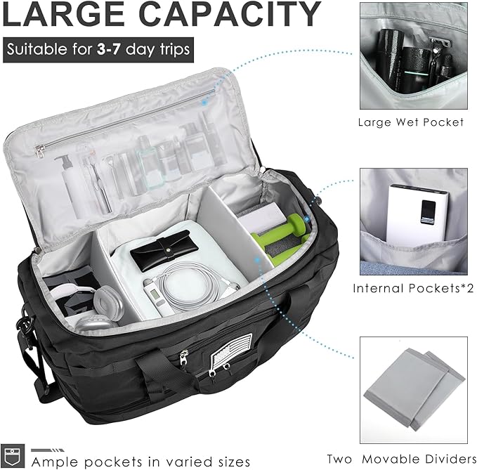 ETRONIK Travel Bag for Men Women, Gym Bag & Tactical Duffle Bags for Travel - Image 3