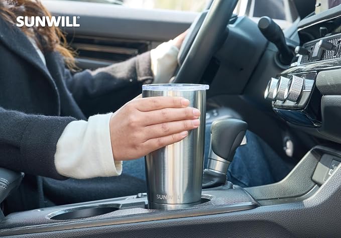 SUNWILL Travel Coffee Tumbler 20 oz, Stainless Steel Mug - Image 6
