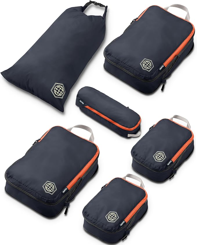 Compression Packing Cubes Set for Travel by TRIPPEDTravelGear