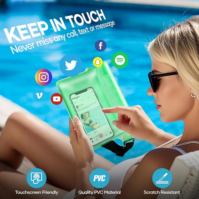 Waterproof Bag for Beach, Waterproof Pouch for Phone Passport Purse, Fanny - Image 4