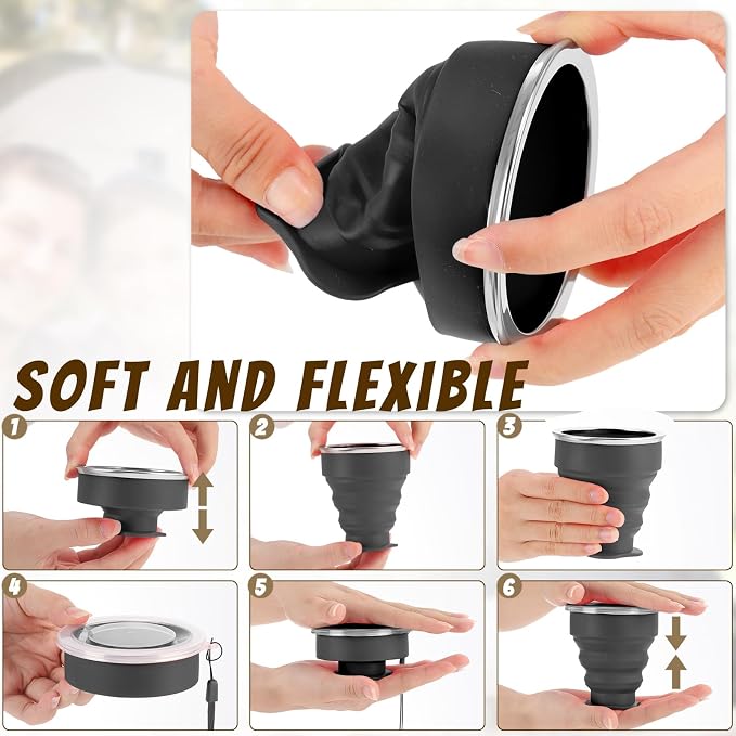 12 Pcs Silicone Collapsible Cup 7.04 oz Folding Camping Travel Collapsible - Image 4