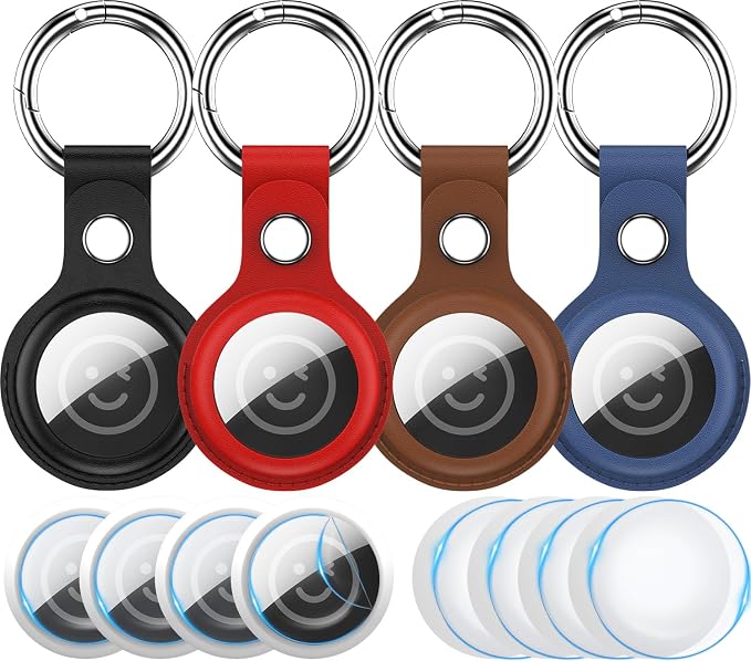 RFUNGUANGO 4-Piece Airtag Leather Case by RFUNGUANGO