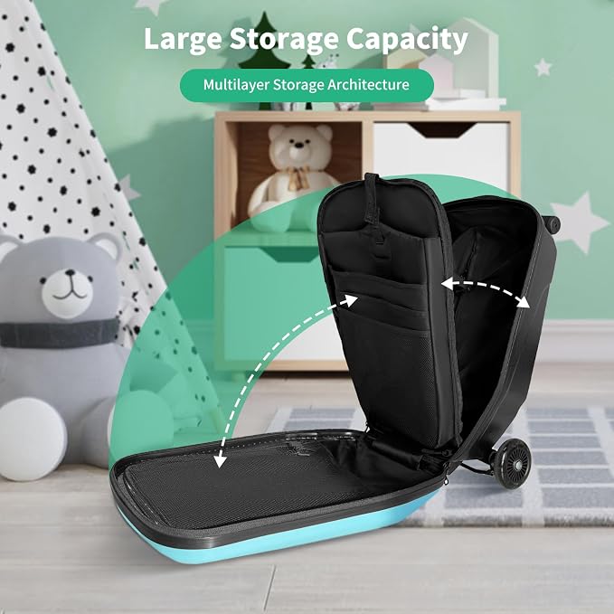 Scooter Hardshell Kids' Luggage, Foldable Carry on Kids Suitcase - Image 6