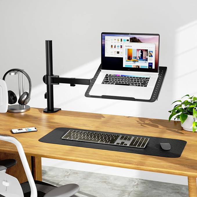 WALI Laptop Tray Desk Mount for 17inch Notebook, Fully Adjustable Laptop Arm up - Image 9