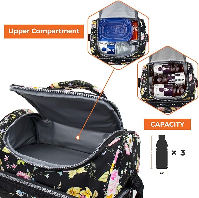 OPUX Lunch Box For Women, Insulated Large Lunch Bag Adult Work, Double Decker - Image 8