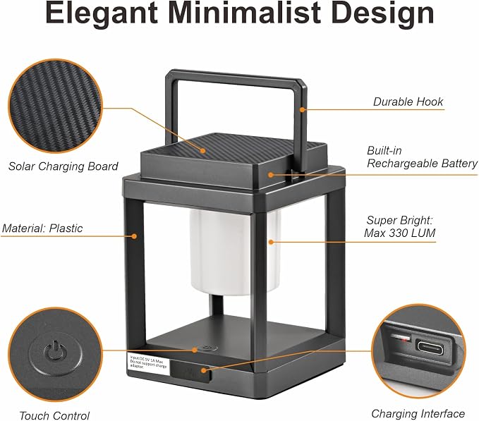 LETRY Solar Outdoor Table Lamp: Outdoor Lanterns - Image 4
