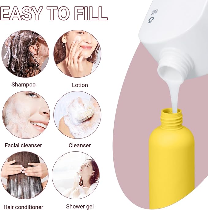 Travel Shampoo Bottle, Empty Plastic Squeeze Bottles 8.8oz - Image 4