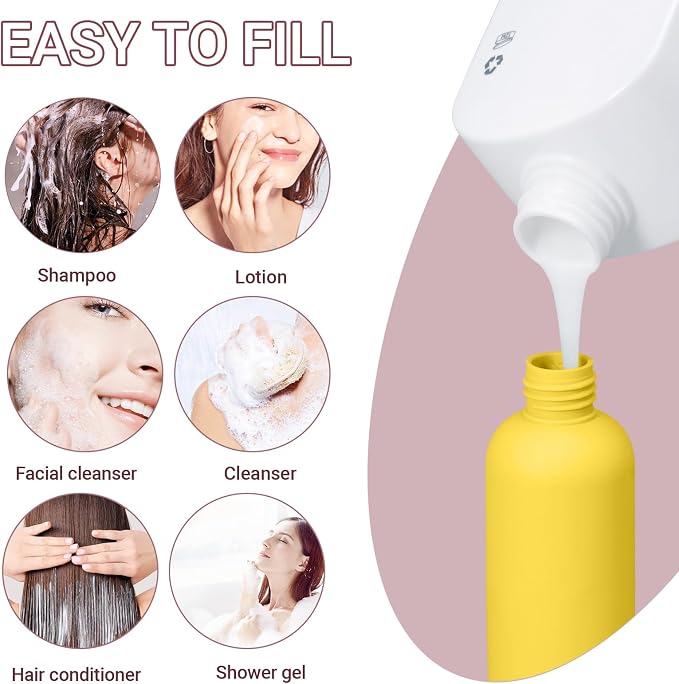 Travel Shampoo Bottle, Empty Plastic Squeeze Bottles 8.8oz - Image 4