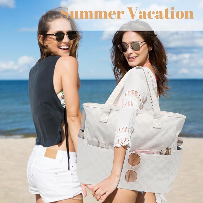 LEDAOU Beach Bag Waterproof Sandproof Women Tote Bag Pool Bag - Image 3