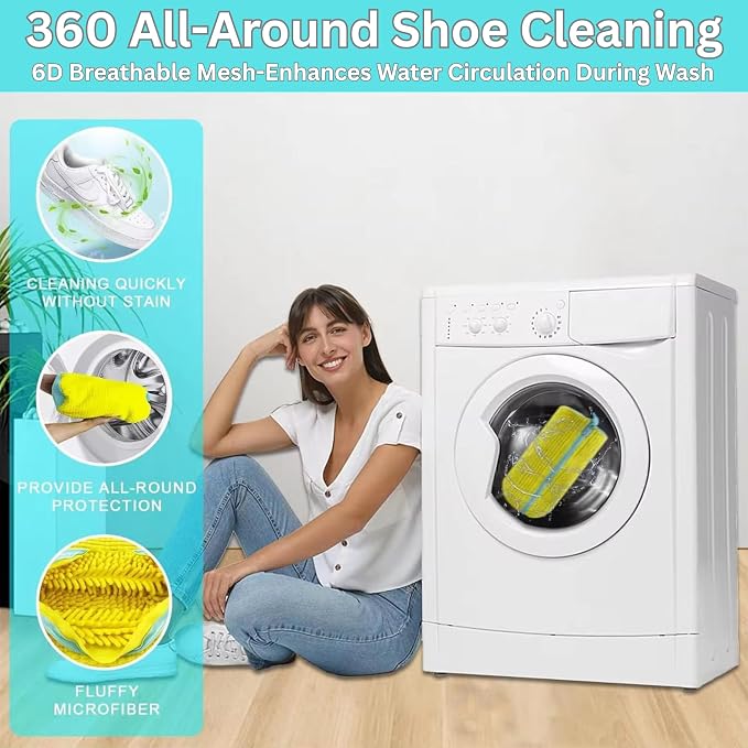 2-Pack Shoe Laundry Bags for Washer & Dryer – Reusable Sneaker laundry Bag - Image 8