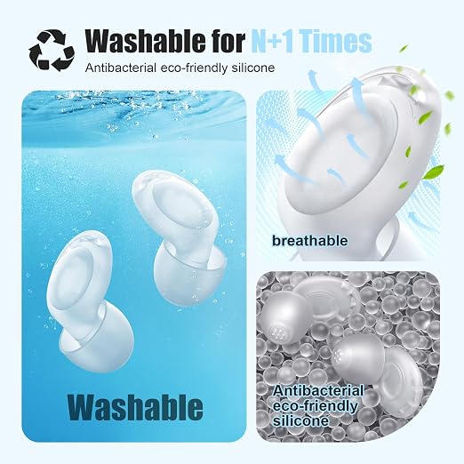 Ear Plugs for Sleeping Noise Reduction, Beinkap Reusable Earplugs Hearing - Image 4