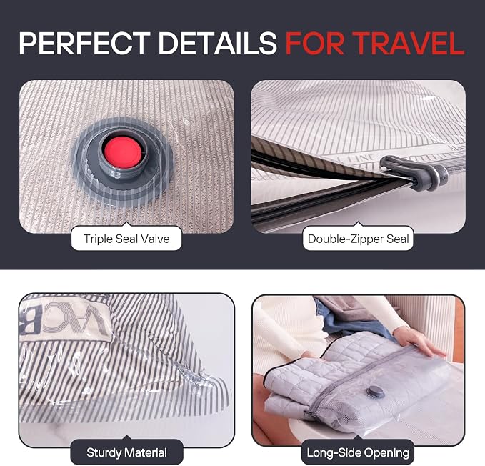 VMstr 15 Pack Travel Vacuum Storage Bags - Image 6