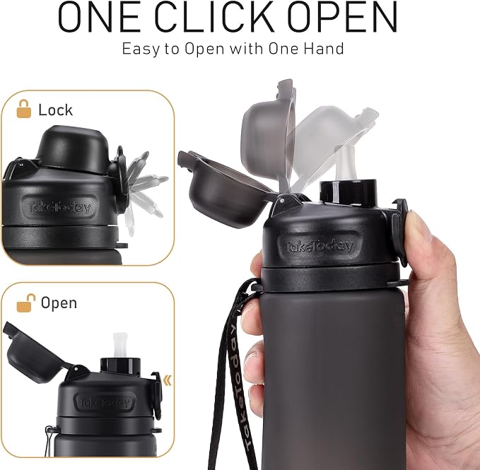 TakeToday Collapsible Water Bottles 20oz, Leak Proof, Foldable Silicone Travel - Image 6