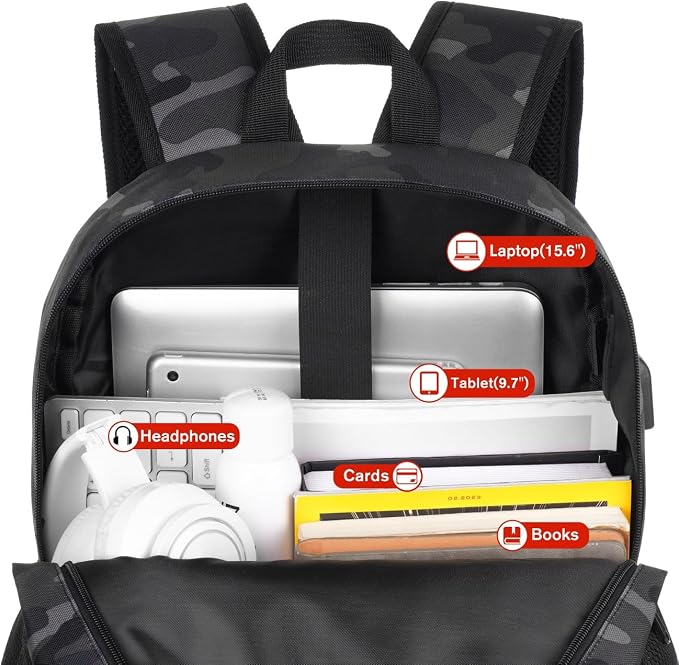 17 Inch School Backpack, Classic Bookbag Men and Teen Boy Schoolbag - Image 4