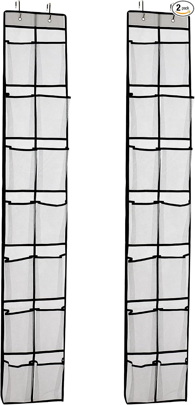 Over The Door Shoe Organizer, 14 Large Mesh Pockets Hanging Shoe Rack by Unknown