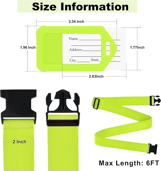 8 Pack Luggage Straps and Tags Set - Image 2