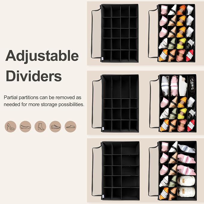 Shoe Organizer for Closet, Foldable Shoe Box - Image 4