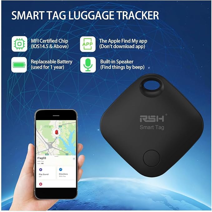 Air Tracker Tag 4 Pack Bluetooth Luggage Tracker tag Locator Works - Image 2
