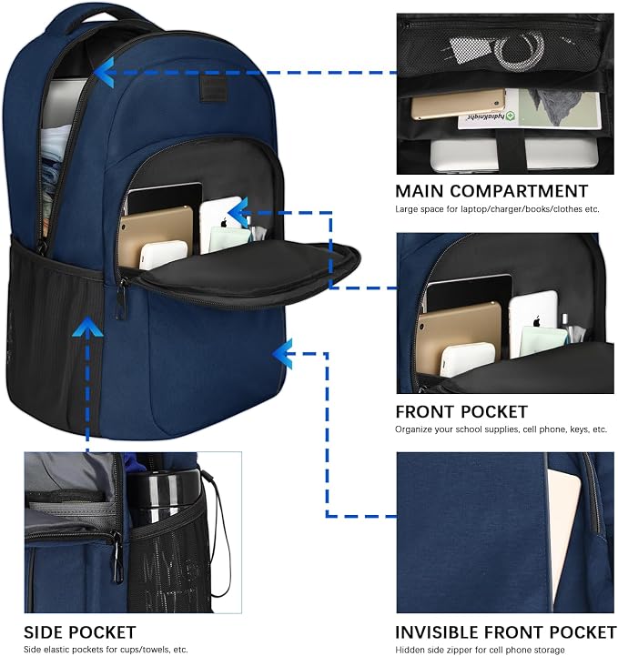 LARIPOP Extra Large Backpack, 17.3 Inch Business Laptop backpack - Image 3