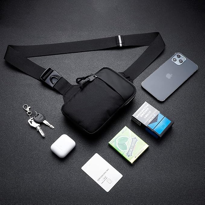 Simptech Mini Crossbody Sling Bag Chest Bag Dual Pocket Water Resistant Fanny - Image 2