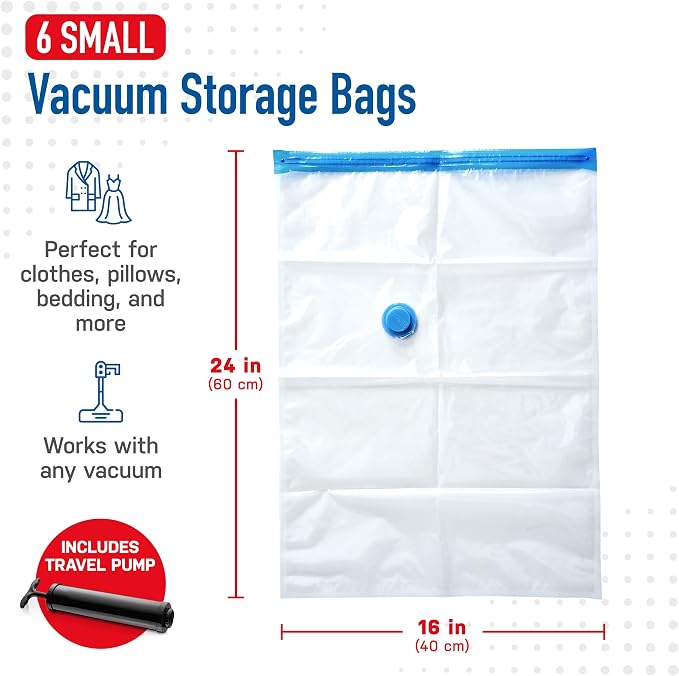 6 Pack Small Vacuum Storage Bags - Image 3