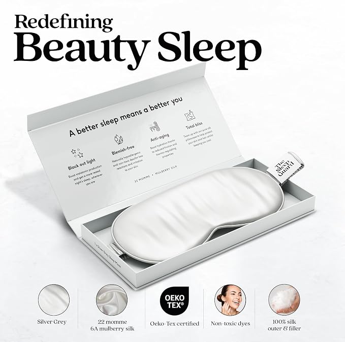 Pure Silk Sleep Mask Light Blocking Travel Essentials. Eye Masks - Image 2
