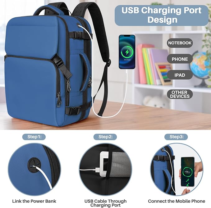 Travel Backpack Carry On Flight Approved, Lightweight Large Travel Backpack - Image 5