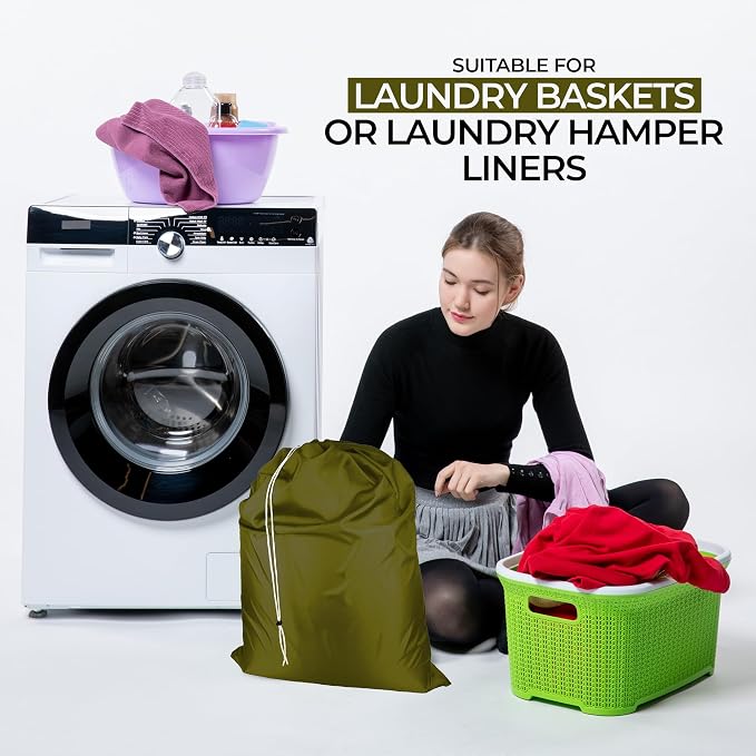 Laundry Bag with Locking Closure Drawstring – Extra Large Heavy Duty 100% Nylon - Image 3