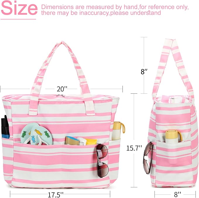 LEDAOU Beach Bag Waterproof Sandproof Women Tote Bag Pool Bag - Image 9
