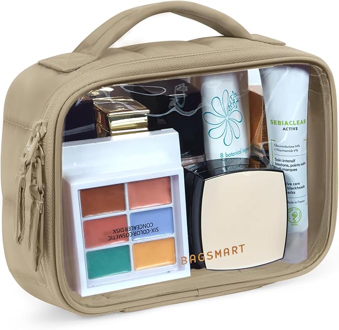 BAGSMART Clear TSA-Approved Toiletry Bag, Puffy Edges Travel Makeup Bag by BAGSMART