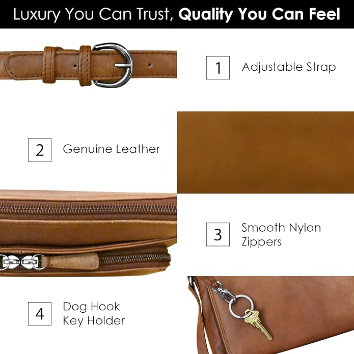 ili New York Genuine Leather Crossbody Bags - Image 4