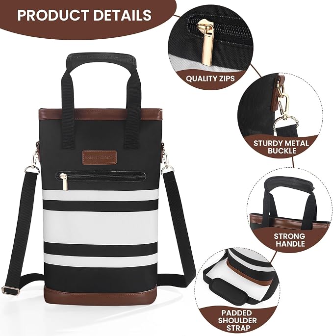 2-Bottle Insulated Wine Carrier Tote - Image 7