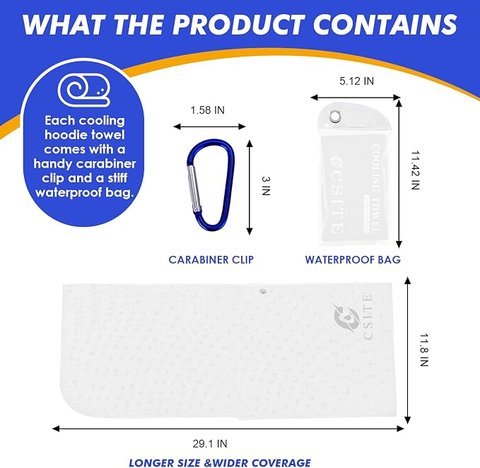 3 Pack Cooling Hoodie Towels for Neck and Face, UPF 50 Sun Protection & Instant - Image 6