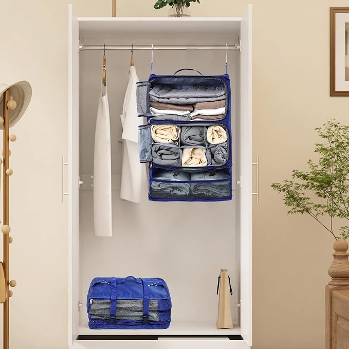 TABITORA Travel Portable Hanging Shelves Closet Organizer Packing Luggage - Image 7