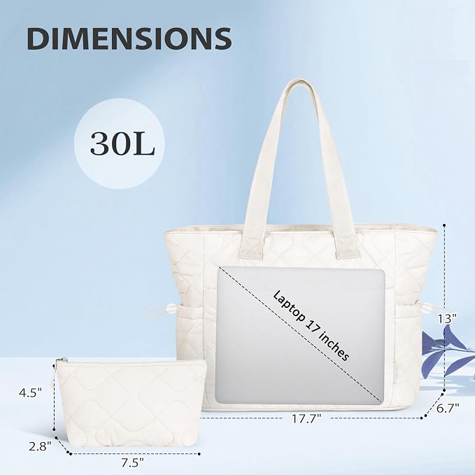TOPEAST Tote Bag for Women, Large Puffer Tote Bag - Image 3