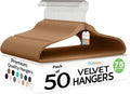 50 Pack New Premium Quality Velvet Hangers Ultra Thin Non Slip Adult Felt Space by TECHZOO