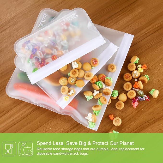 SPLF 6 Pack Dishwasher Safe Reusable Gallon Freezer Bags, BPA FREE Extra Thick - Image 6