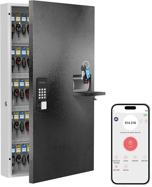 104 Keys Lock Box with Drop Slot, Key Cabinet Wall Mount, Fixed Code/OTP by DiDiHere