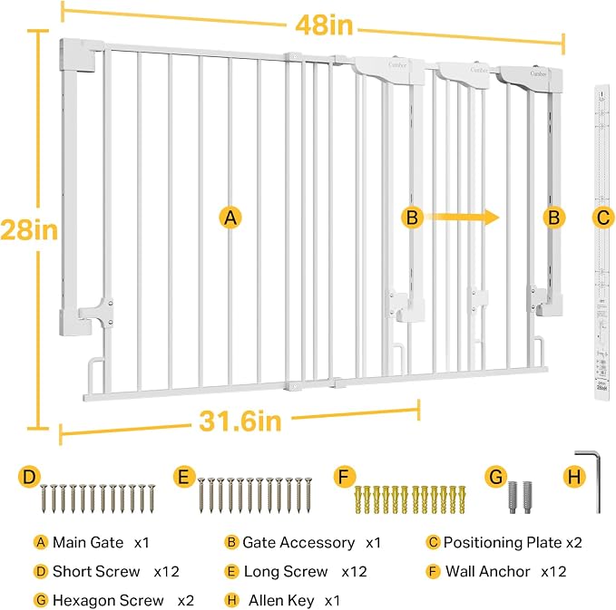 Cumbor Expandable 31.6-48" Baby Gate - Image 9