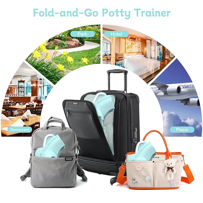 SKYROKU Foldable Kids Toilet Seat – Portable & Anti-Slip Travel Potty Training - Image 8