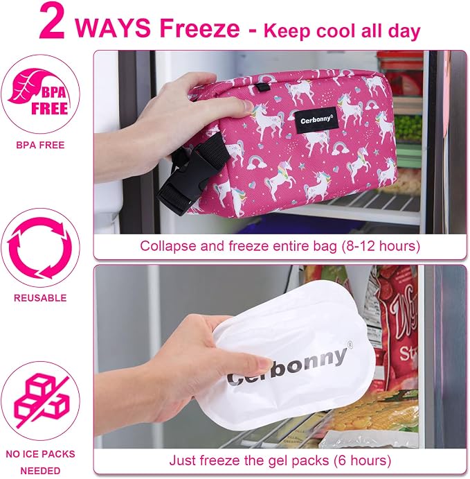 Cerbonny Small Cooler Bag Freezable Lunch Bag - Image 3