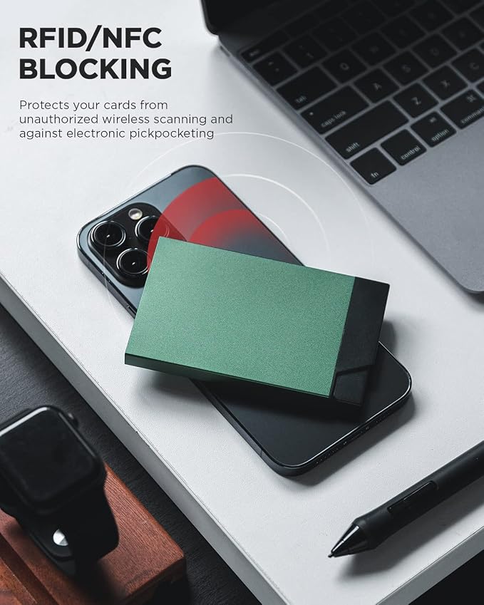 VULKIT Pop up Card Holder Minimalist Credit Card Holder RFID Blocking Slim - Image 4
