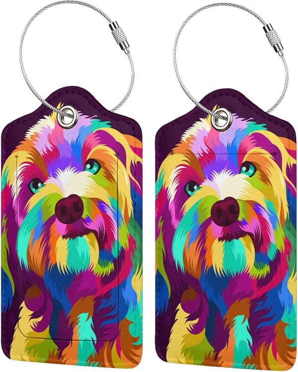 2 Pack Colorful Dog Luggage Tag by OUZPGAQ