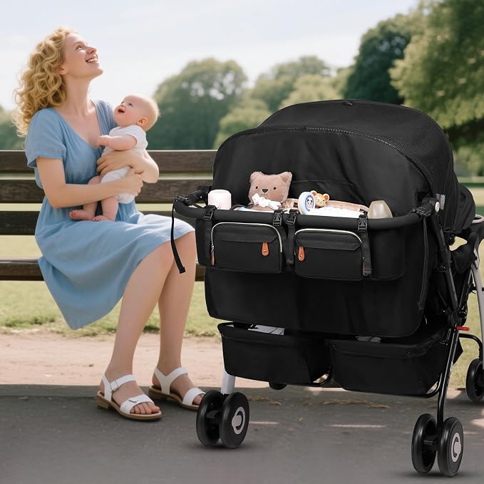 Double Stroller Organizer for Bob Duallie and Baby Jogger City Mini GT2 - Image 8