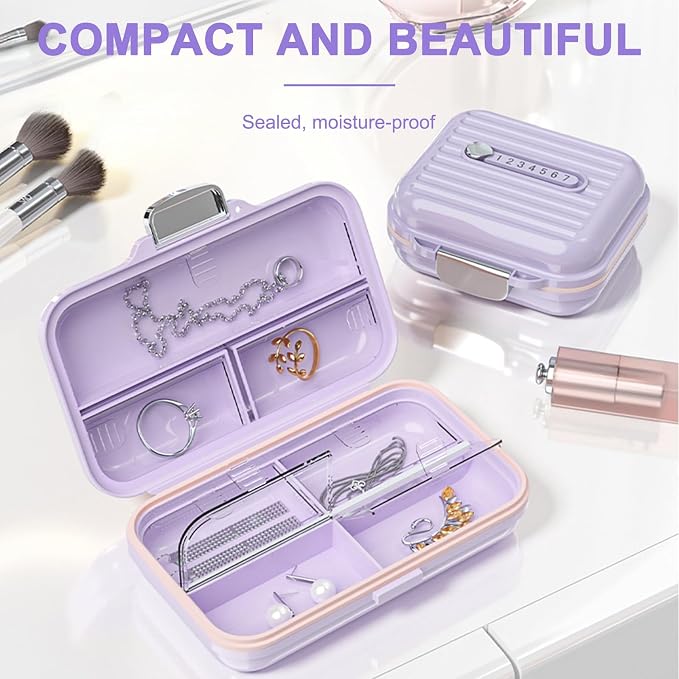 Travel Pill Organizer Box with Medicine Labels, 7 Compartments Portable Pill - Image 5
