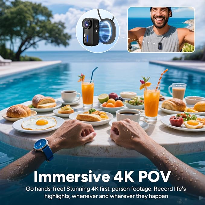 SJCAM 4K Pocket Cam, Tiny Action Camera, Mini Stabilized Body Camera & Portable - Image 4